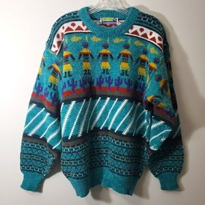 Vintage 80s New Way mohair grandpa sweater